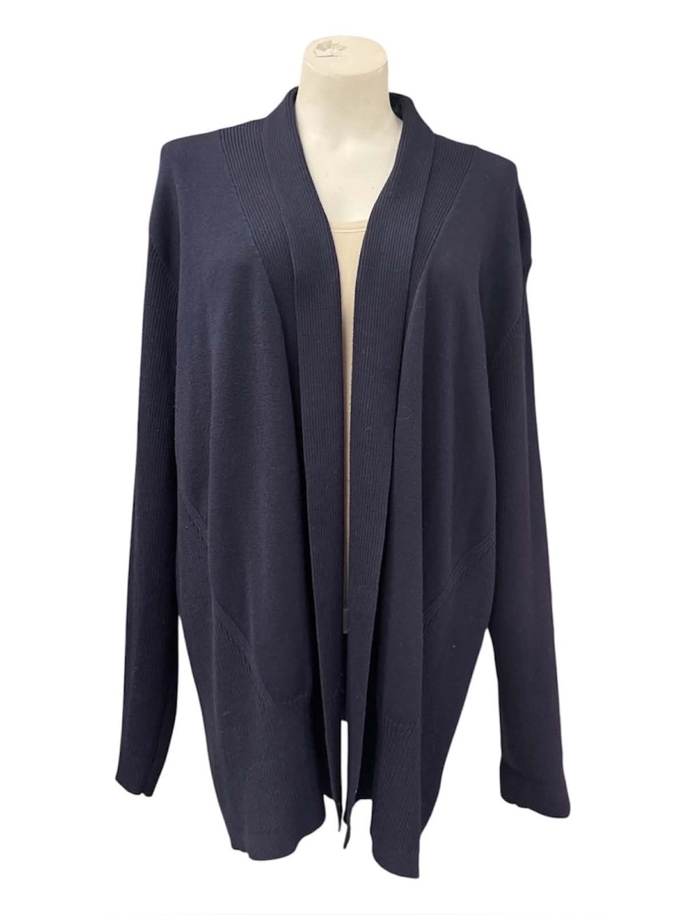 89th & Madison Open-Front Navy Cardigan Sweater Size 3X